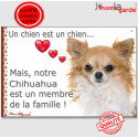 Chihuahua, plaque "Membre de la Famille" 24 cm LOVE