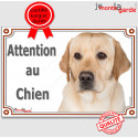 Labrador sable, plaque portail "Attention au Chien" 2 tailles LUX