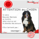 Bouvier Bernois, plaque potail humour "Jetez Vous au Sol, Attention au Chien" 24 cm JET