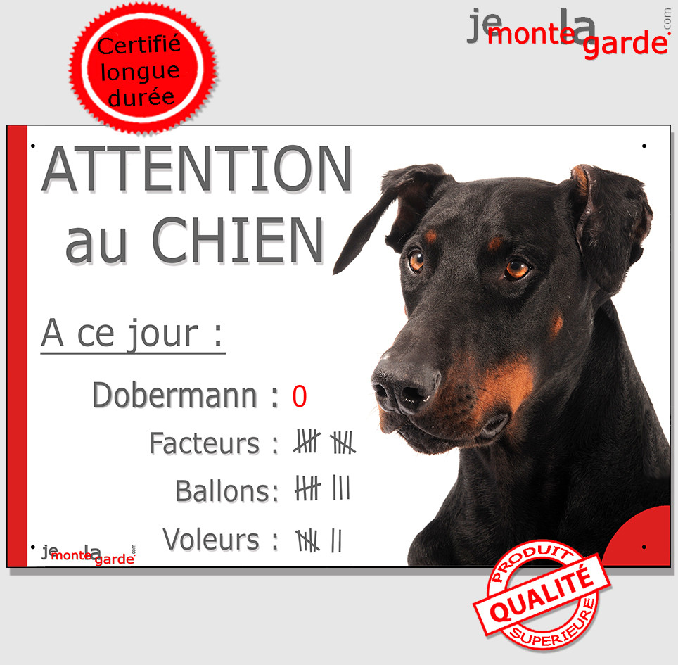 Attention Chien Nombre de Facteurs, Voleurs, Ballons Plaque bleue portail