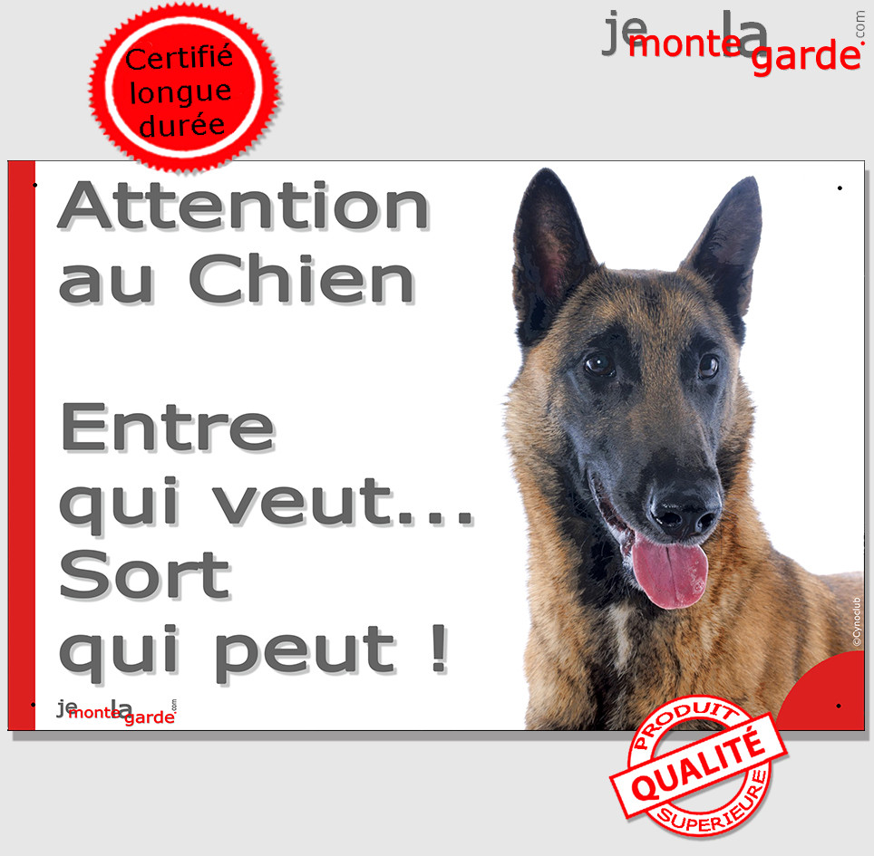 Malinois - Commandez Votre Plaque Attention au Chien