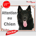 Groenendael, panneau photo autocollant "Attention au Chien" 16 cm