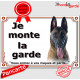 Berger Belge Malinois Tête, Plaque portail "Je Monte la Garde, risques périls" panneau photo affiche pancarte attention au chien