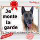 Berger Belge Malinois Tête, Plaque portail "Je Monte la Garde, risques périls" panneau affiche pancarte attention au chien photo