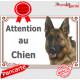 Berger Allemand à poils courts Tête, plaque "Attention au Chien" pancarte panneau photo