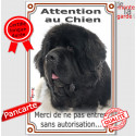 Terre Neuve, plaque verticale "Attention au Chien" 24 cm VL