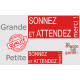 "Sonnez et Attendez, merci !" Sticker rouge pancarte autocollant boite aux lettres, porte entrée sonnette