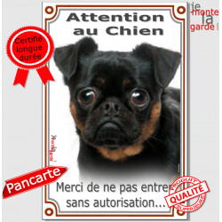 Brabançon, Plaque Portail "Attention au Chien, interdit sans autorisation" verticale, pancarte, affiche panneau photo