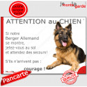 Berger Allemand, plaque humour "Jetez Vous au Sol, attention au Chien" JET