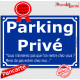 Plaque humour bleue "Parking Privé, Merci pas rentrer chez moi…" stationnement interdit