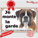 Boxer Fauve, plaque portail "Je Monte la Garde" 2 tailles LUX D