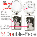 Porte-Clefs Métal, double face photo Border Collie