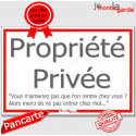 Plaque Portail "Propriété Privée Chez Moi !" 2 tailles ECO Liseré Rouge D