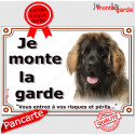 Leonberg, plaque portail "Je Monte la Garde" 2 tailles LUX D