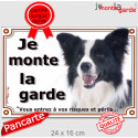 Border Collie, plaque portail "Je Monte la Garde" 2 tailles LUX D