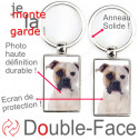 Porte-Clefs Métal, double face photo Bouledogue Américain