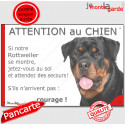 Rottweiler, plaque humour "Jetez Vous au Sol, Attention au Chien" 24 cm JET