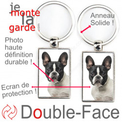 Porte-Clefs Métal, double face photo Bouledogue Français