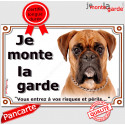 Boxer Fauve, plaque portail "Je Monte la Garde" 2 tailles LUX D