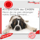 Plaque portail humour "Attention au Chien, pas déranger notre St-Bernard" pancarte photo fatigue sommeil sieste Saint Bernard