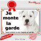 Dogue Argentin Blanc Tête, plaque portail "je Monte la Garde, risques et périls" panneau pancarte attention au chien photo