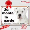 Dogue Argentin, plaque portail "Je Monte la Garde" 2 tailles LUX D