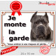 Cane Corso bleu gris Tête, plaque portail "Je Monte la Garde, risques et périls" pancarte photo panneau oreilles coupées taillée