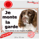 Springer Spaniel marron, Plaque portail "Je monte la garde, risques périls" panneau pancarte photo springeur attention au chien