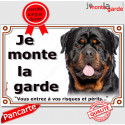 Rottweiler, plaque portail "Je Monte la Garde" 24 cm LUX D