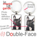 Porte-Clefs Métal, double face photo Bouledogue Français