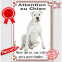 Dogue Argentin, plaque "Attention au Chien" 24 cm VL