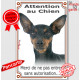 Pinscher noir et feu Tête, plaque portail "Attention au Chien, interdit sans autorisation" pancarte photo verticale panneau