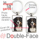 Porte-Clefs métallique double face photo Bouvier Bernois, idée cadeau porte clés fer acier