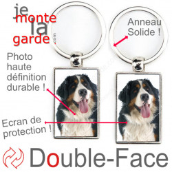 Porte-Clefs Métal, double face photo Bouvier Bernois