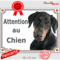 Dobermann, plaque portail "Attention au Chien" 2 tailles LUX D