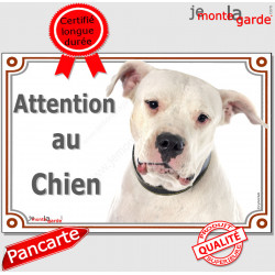 Dogue Argentin, plaque portail "Attention au Chien" 24 cm LUX