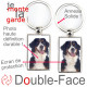 Porte-Clefs métallique double face photo Bouvier Bernois, idée cadeau porte clés fer acier