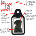 Porte-Clefs cuir vegan, photo Bouvier des Flandres