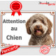 Lagotto Romagnolo Tête, plaque "Attention au Chien" pancarte panneau photo chien d'eau Romagole