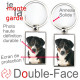 Porte-Clefs métallique double face photo Bouvier Suisse Appenzell, idée cadeau porte clés fer acier