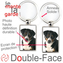 Porte-Clefs Métal, double face photo Bouvier Appenzell