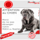 Plaque portail humour "Attention au Chien, Merci de ne pas déranger notre Mâtin de Naples" Photo pancarte drôle fatigué feignant