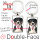 Porte-Clefs métallique double face photo Bouvier Suisse, idée cadeau porte clés fer acier