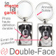 Porte-Clefs métallique double face photo Boxer bringé, idée cadeau porte clés fer acier