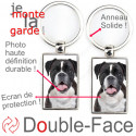 Porte-Clefs Métal, double face photo Boxer bringé