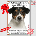 Jack Russell plaque verticale "Attention au Chien" 24 cm VL