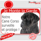 Cane Corso Tête, plaque portail rouge " Je Monte la Garde, surveille et protège" pancarte attention au chien panneau photo