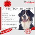 Bouvier Bernois, plaque portail humour "Jetez Vous au Sol, Attention au Chien" 24 cm JET