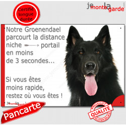 Groenendael, plaque humour "distance Niche - Portail 3 secondes" 24 cm 3SEC