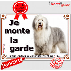 Bobtail, plaque portail "je Monte la Garde" 24 cm LUX